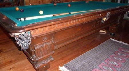 Restored antique European III pool table by Billiards Restoration Service