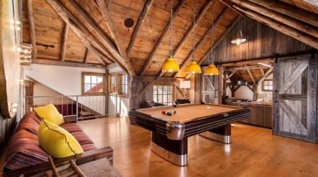 Complete room setup with restored Anniversary billiards table