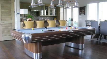 Antique Anniversary billiards table in a modern setting