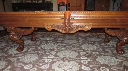 Side view antique F. Gerderes billiards table