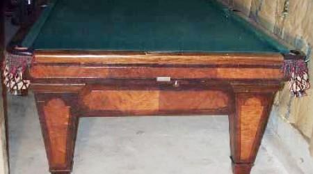 The Grand, fully restored antique billiards table