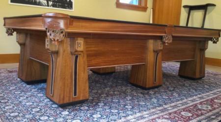Restored antique Arcadian billiards/pool table