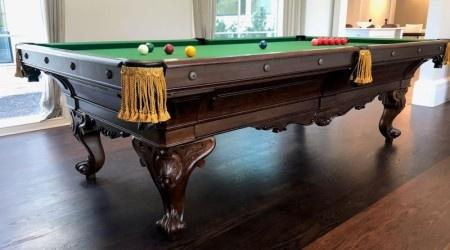 Antique August Jungblut billiards table, fully restored