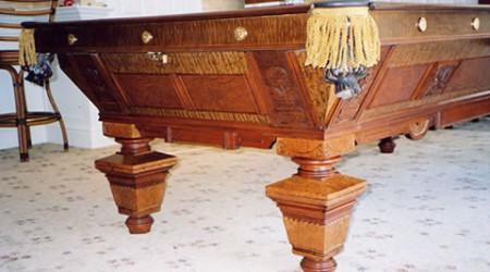 Photo of a fully restored Manhattan antique billiard table