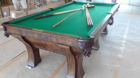 Antique Marquette pool table after restoration