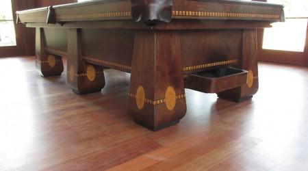Antique restoration of The Medalist billiards table