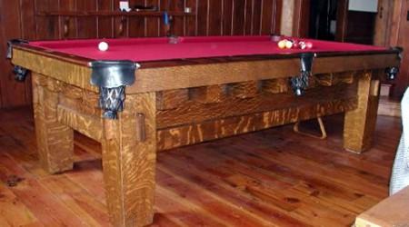Restored antique Brunswick pool table, Old Mission Style "B" for sale