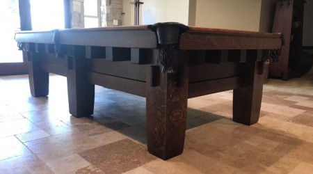 After restoration: Old Mission "Style B" billiards table