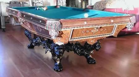 Restored Brunswick Monarch pool table
