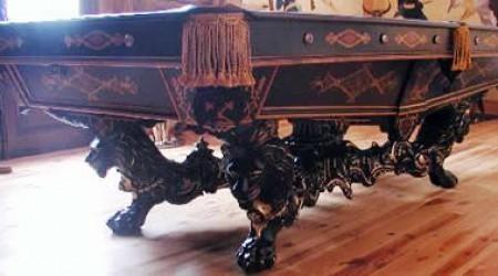 Restored, antique Monarch pool table