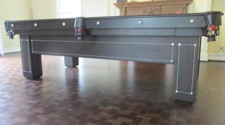 Side view: restored "Monroe" antique pool table