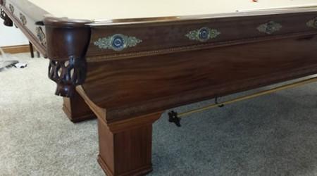 Antique billiard table, The Newport, after restoration