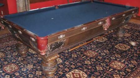 Antique Northern pool table, before restoration