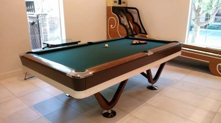 Professionally restored antique Viscount billiards table