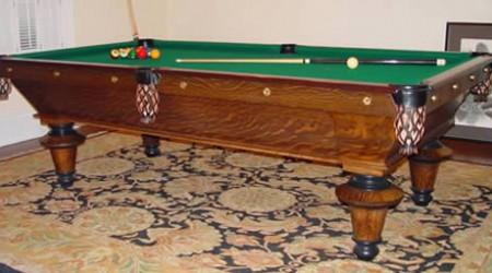 Restored York antique billiards table