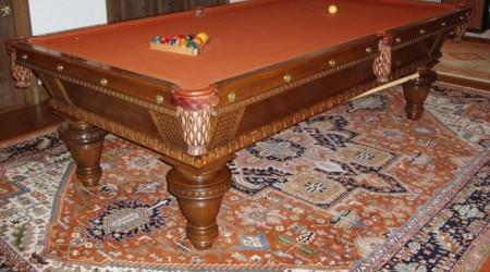 Complete restoration of Thomas Clark Union League billiards table