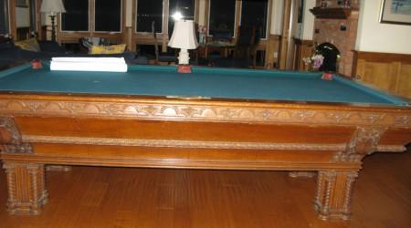 Before Restoration: Brunswick Lockhart billiards table