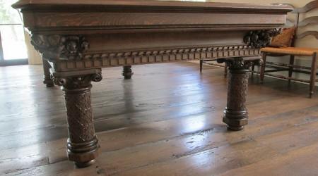 Professionally restored antique European Gothic billiards table