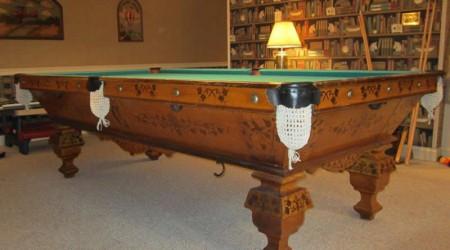 Professionally restored W.H. Griffith Ivy billiards table
