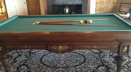 Antique Charles Goulet II billiards/pool table