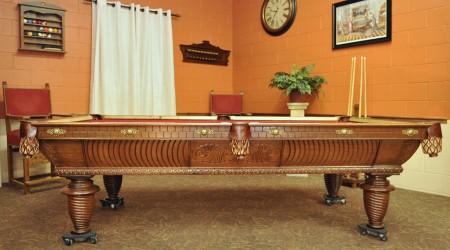Antique billiards table, the B.A. Stevens #100
