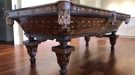 Benedict Inlaid pool table, fully restored