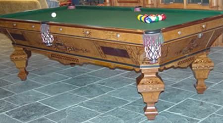 Restored Brilliant Novelty, antique pool table restored