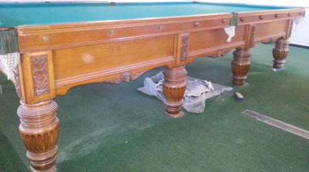 Burroughs & Watts, antique snooker table restored by Billiard Restoration Service
