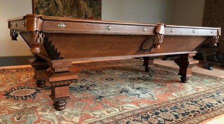 Professional restoration of "The Castle" billiards table