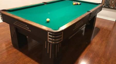 Restored Challenger billiards table
