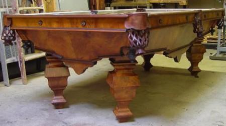 Fully restored Charles Schulenburg II antique pool table