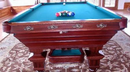 Newly restored to factory specs, The Chicago antique pool table