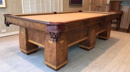Restored "The Conqueror" antique pool table