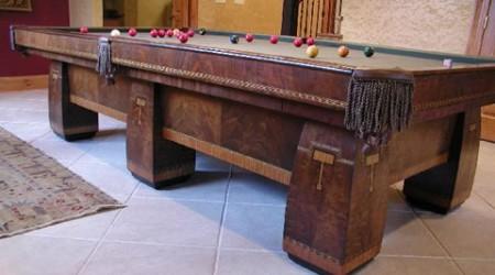 The Conqueror, fully restored antique pool table to original factory specs
