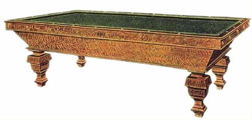 The Delaware pool table, antique billiards table from Brunswick, Catalogue Image
