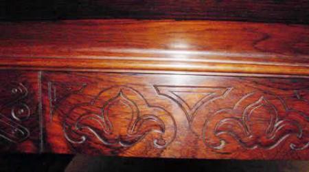 Antique detailing on E. Gerderes pool table