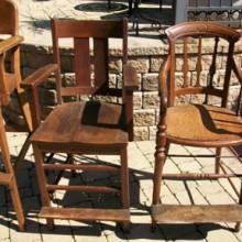 Set of restored antique billiard chairs (wood)