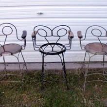 Antique billiards wire observation chairs