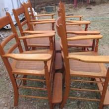 Set of six 1880's billiard observation chairs (maple)