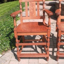 Antique spindle billiard observation chairs for sale
