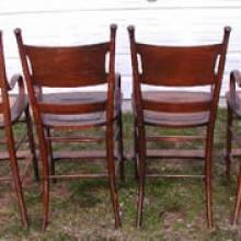 Restored, antique pool table observation chairs from 1890