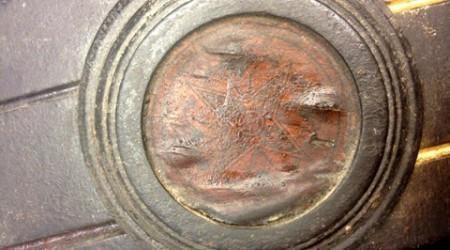 Ebonized Benedict seal - antique restoration project