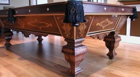 Fringe pocketed "Eclipse" antique billiard table
