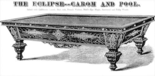Original catalog image - The Eclipse antique billiards table