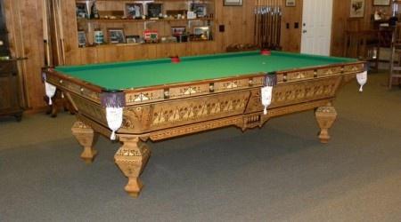 Professionally restored Exposition Novelty billiards table