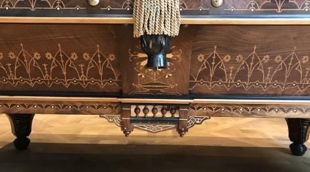 After restoration: antique Exposition Novelty billiards table