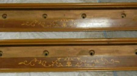 Side rail details of antique billiards table The Hermelin