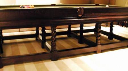 Restored antique J.E. Came Barley Twist pool table