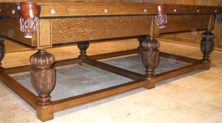 Restored antique J.E. Came Elizabethan pool table