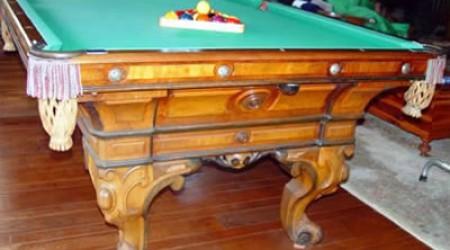 Restored August Junglut Eureka, restored antique billiard table